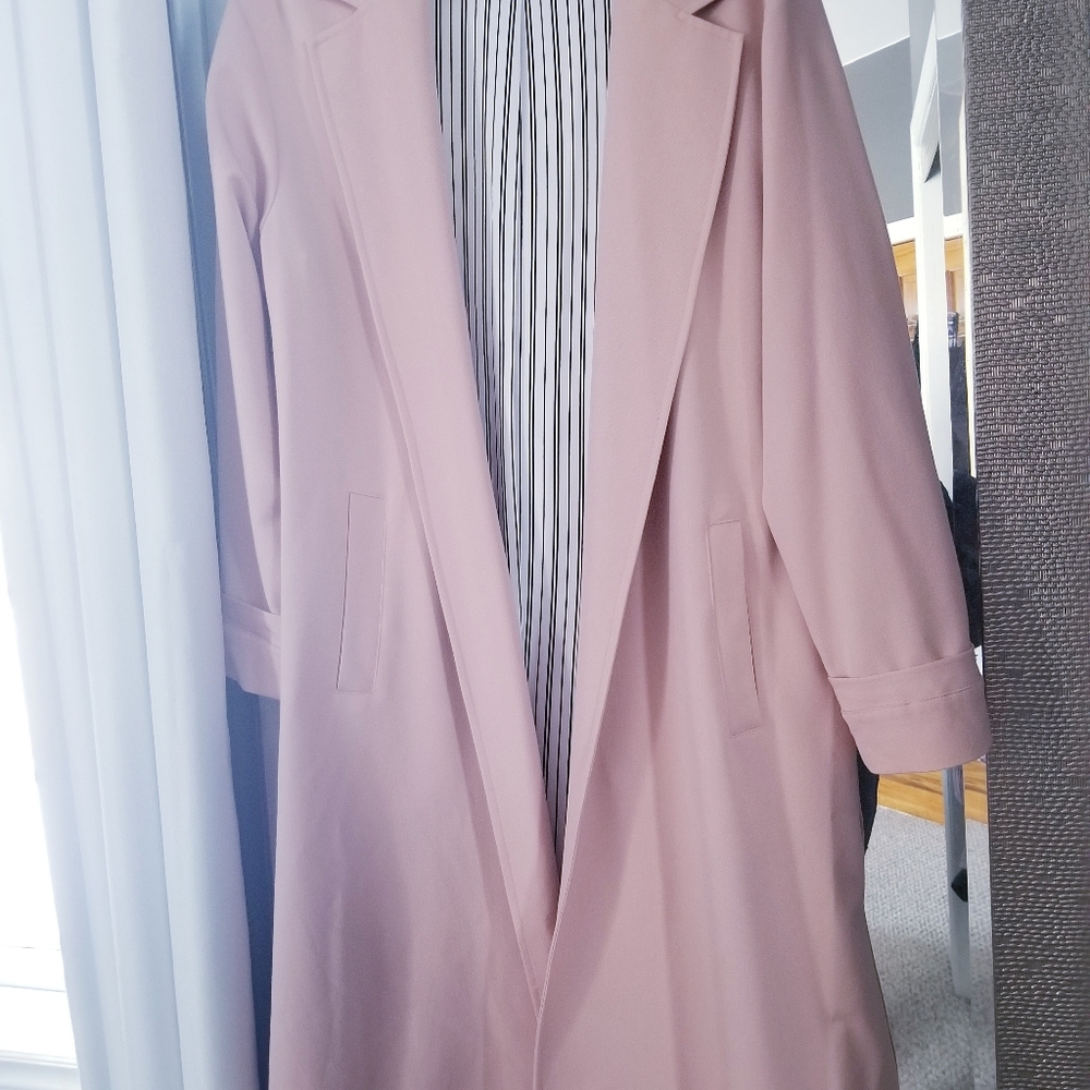 DR2 pink overcoat jacket trenchcoat